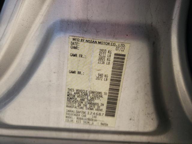 1N4AL3AP7DC124687 - 2013 NISSAN ALTIMA 2.5 SILVER photo 12