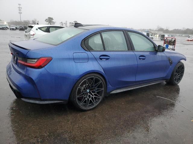 WBS43AY09NFM10618 - 2022 BMW M3 COMPETITION BLUE photo 3