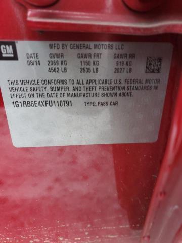 1G1RB6E4XFU110791 - 2015 CHEVROLET VOLT RED photo 12