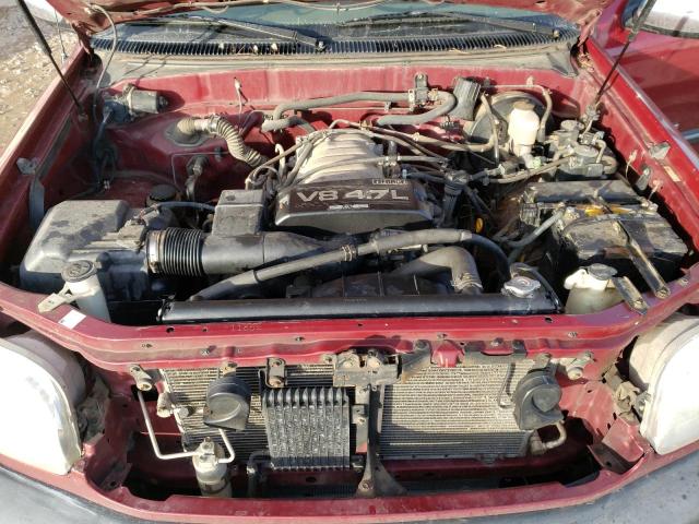 5TBBT441X1S146388 - 2001 TOYOTA TUNDRA ACCESS CAB მუქწითელი ფოტო 11