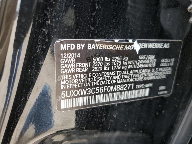 5UXXW3C56F0M88271 - 2015 BMW X4 XDRIVE28I BLACK photo 12