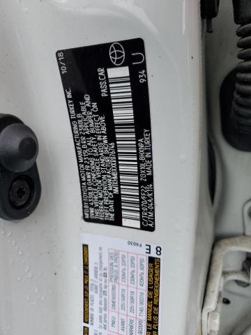 NMTKHMBXXKR076746 - 2019 TOYOTA C-HR XLE WHITE photo 12