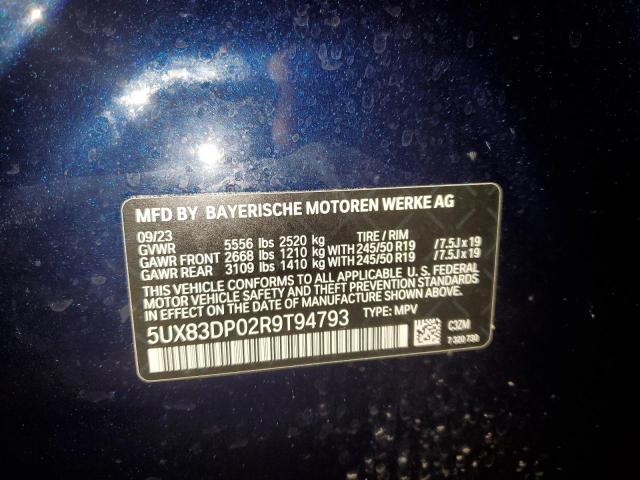 5UX83DP02R9T94793 - 2024 BMW X3 M40I BLUE photo 13