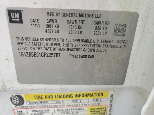 1G1ZB5E01CF225707 - 2012 CHEVROLET MALIBU LS Ağ foto 12