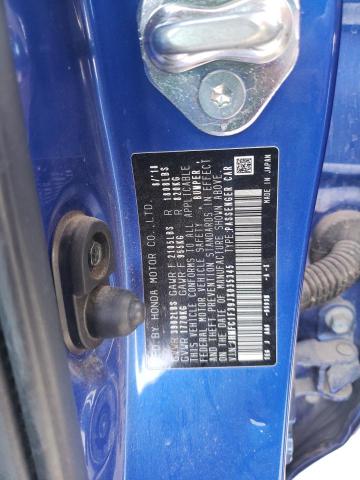 JHMFC1F39JX035345 - 2018 HONDA CIVIC EX BLUE photo 12