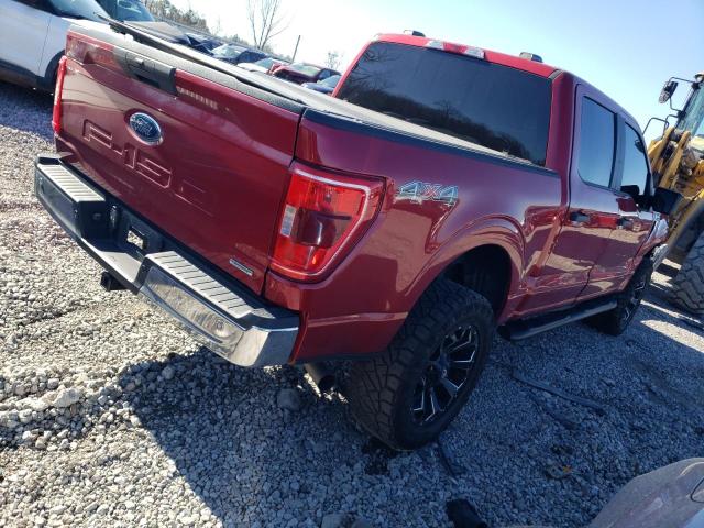 1FTEW1EP4MKD78932 - 2021 FORD F150 SUPERCREW RED photo 3