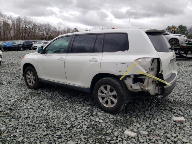 5TDZA3EH7BS010853 - 2011 TOYOTA HIGHLANDER BASE WHITE photo 2