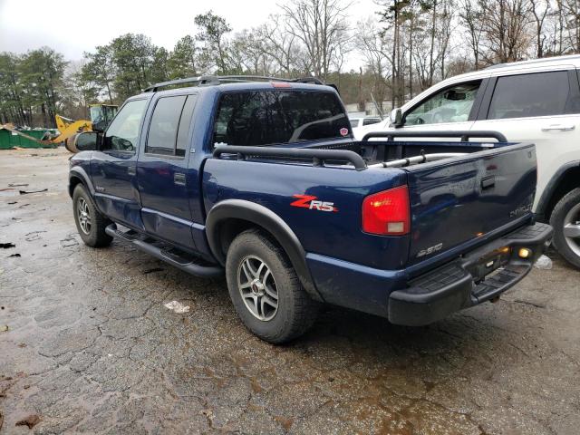 1GCDT13X34K151982 - 2004 CHEVROLET S TRUCK S10 BLUE photo 2