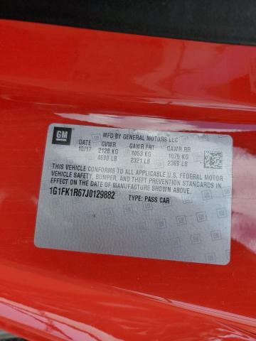 1G1FK1R67J0129882 - 2018 CHEVROLET CAMARO ZL1 RED photo 12