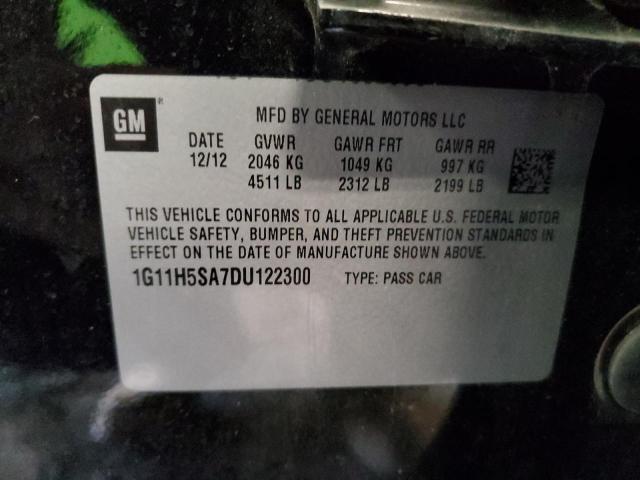 1G11H5SA7DU122300 - 2013 CHEVROLET MALIBU LTZ Қара фото 13