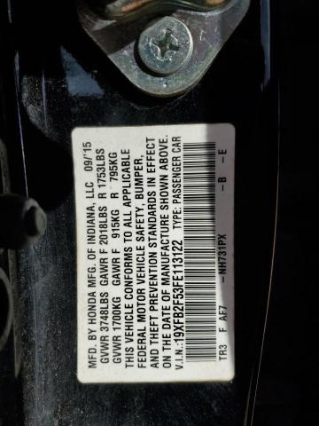 19XFB2F53FE113122 - 2015 HONDA CIVIC LX BLACK photo 12