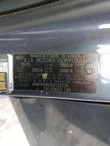 KNAFK4A63G5543559 - 2016 KIA FORTE LX GRAY photo 13