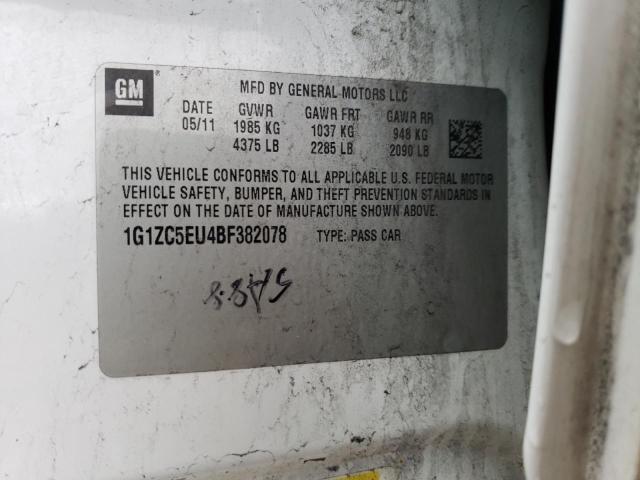 1G1ZC5EU4BF382078 - 2011 CHEVROLET MALIBU 1LT WHITE photo 12