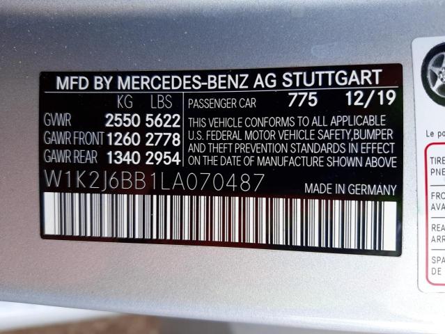 W1K2J6BB1LA070487 - 2020 MERCEDES-BENZ CLS AMG 53 4MATIC SILVER photo 13