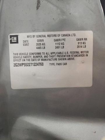 2G2WP552271224760 - 2007 PONTIAC GRAND PRIX 灰色 照片 12