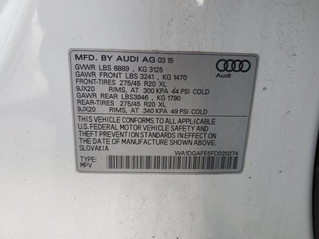 WA1DGAFE5FD020374 - 2015 AUDI Q7 PRESTIGE 白色 照片 13