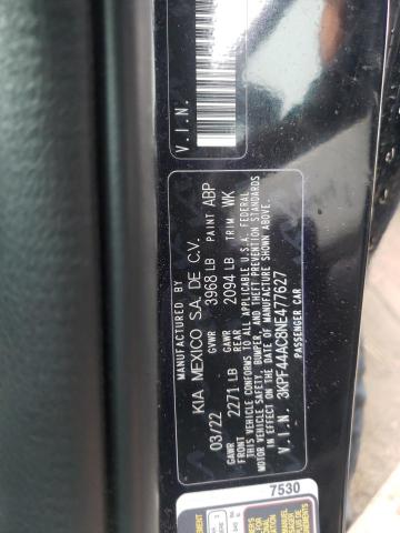 3KPF44AC8NE477627 - 2022 KIA FORTE GT BLACK photo 12