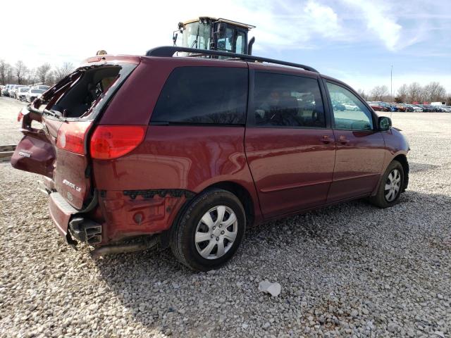 5TDZK23C09S284274 - 2009 TOYOTA SIENNA CE RED photo 3