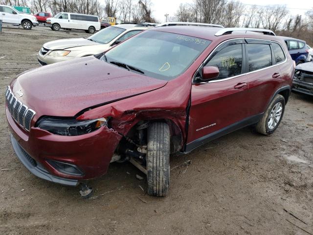 1C4PJMCX6KD450968 - 2019 JEEP CHEROKEE LATITUDE BURGUNDY photo 1