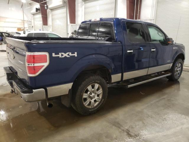 1FTFW1ET5BFB98964 - 2011 FORD F150 SUPERCREW BLUE photo 3