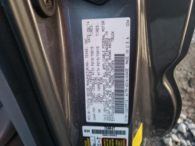 5TFTX4CN9FX049298 - 2015 TOYOTA TACOMA ACCESS CAB გრაფიტი ფოტო 12