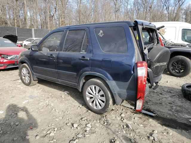 JHLRD78516C010695 - 2006 HONDA CR-V LX BLUE photo 2