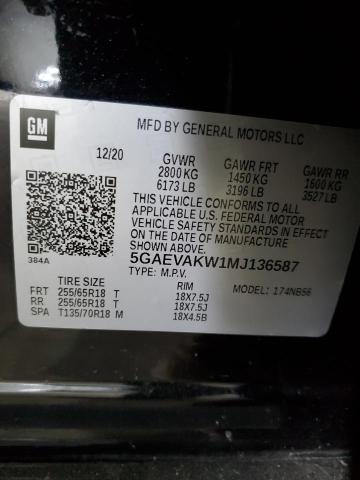 5GAEVAKW1MJ136587 - 2021 BUICK ENCLAVE ESSENCE 黑色 照片 13