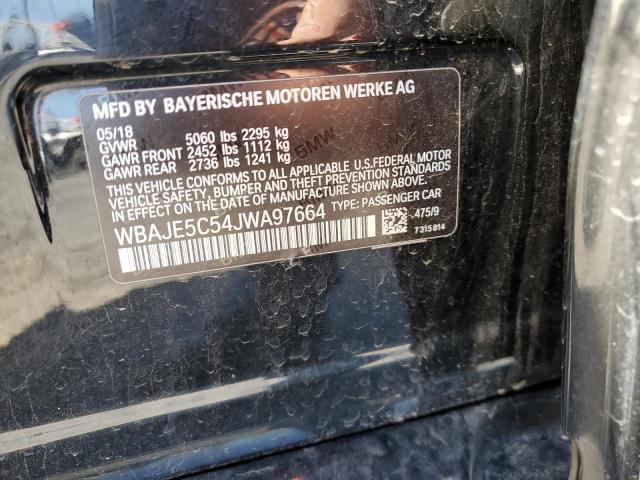 WBAJE5C54JWA97664 - 2018 BMW 540 I BLACK photo 12