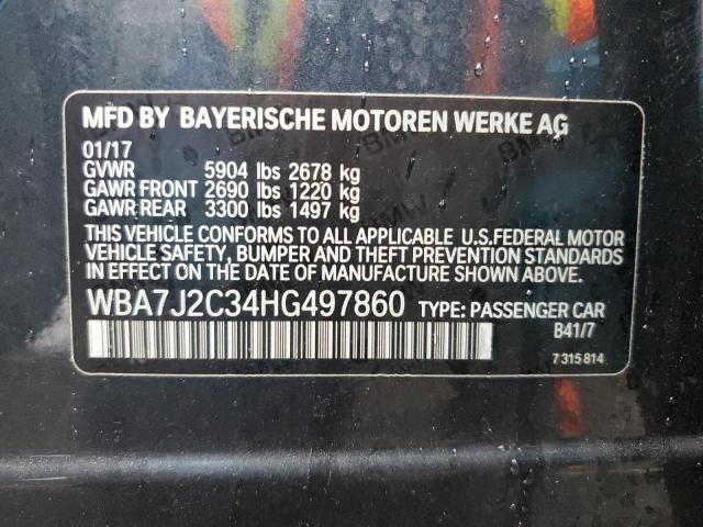 WBA7J2C34HG497860 - 2017 BMW 740 XE GRAY photo 12