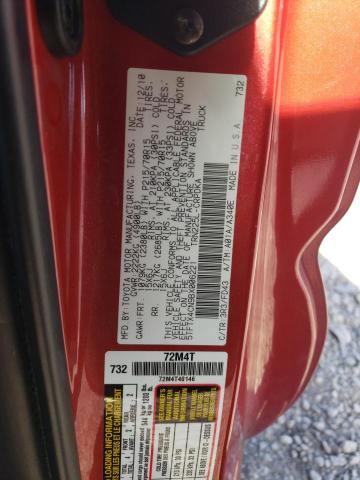 5TFTX4CN9BX006221 - 2011 TOYOTA TACOMA ACCESS CAB RED photo 12