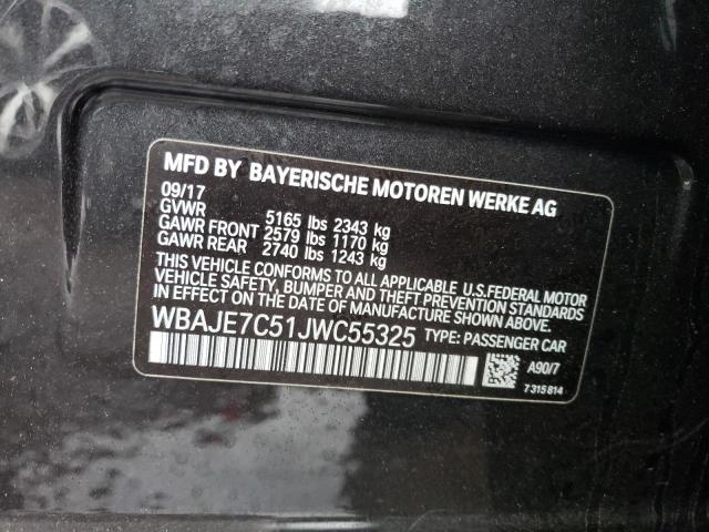 WBAJE7C51JWC55325 - 2018 BMW 540 XI CHARCOAL photo 12