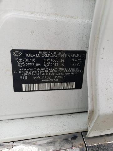 5NPE34AB2HH495093 - 2017 HYUNDAI SONATA SPORT WHITE photo 12