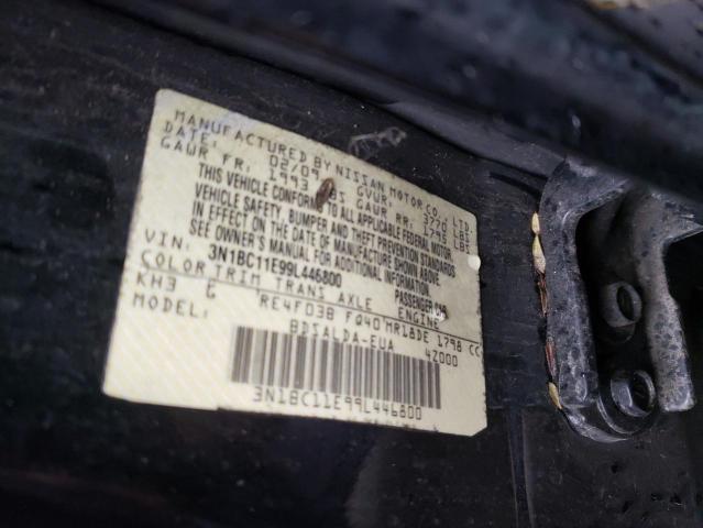 3N1BC11E99L446800 - 2009 NISSAN VERSA S BLACK photo 13