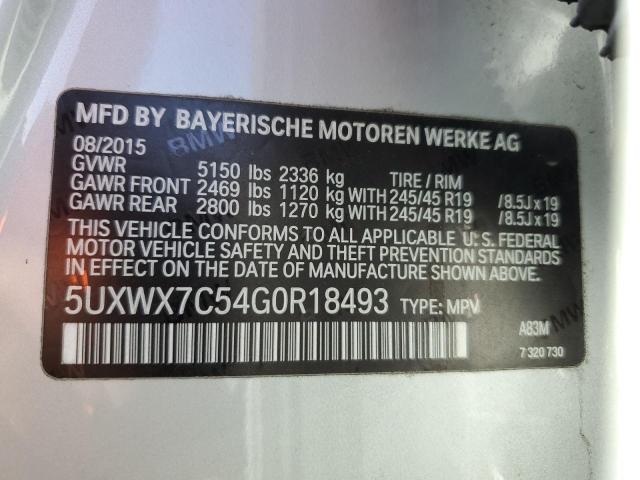 5UXWX7C54G0R18493 - 2016 BMW X3 XDRIVE35I SILVER photo 13