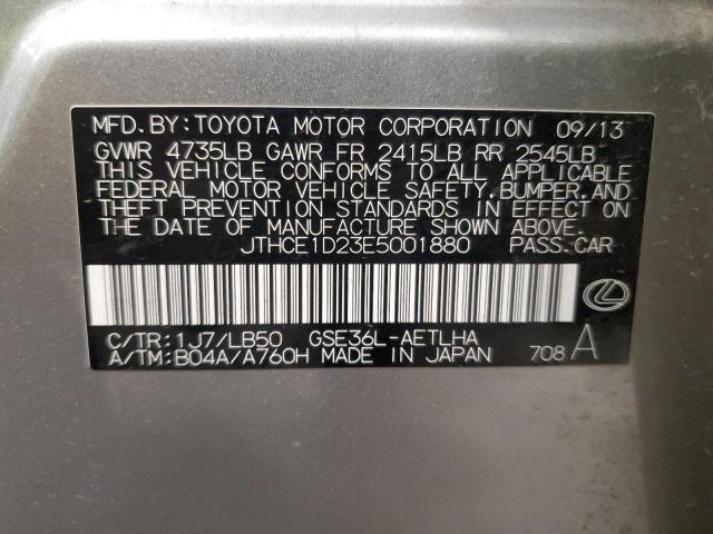 JTHCE1D23E5001880 - 2014 LEXUS IS 350 SILVER photo 13