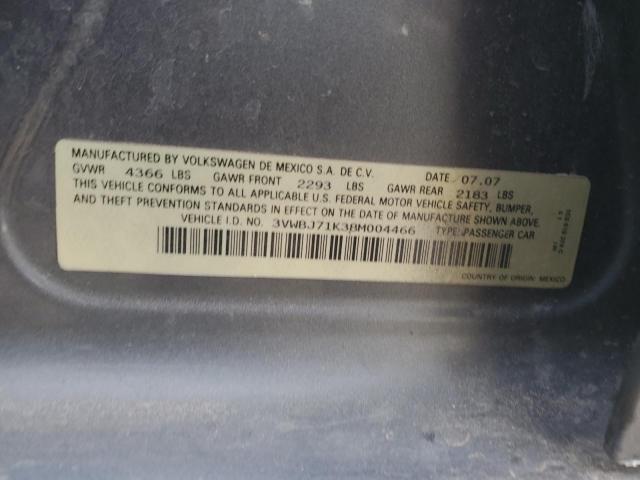 3VWBJ71K38M004466 - 2008 VOLKSWAGEN GLI გრაფიტი ფოტო 13