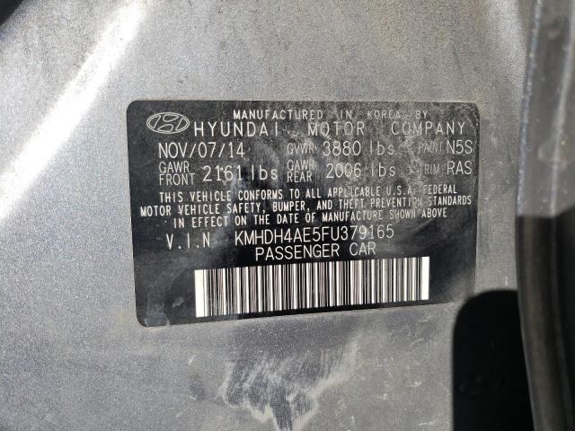 KMHDH4AE5FU379165 - 2015 HYUNDAI ELANTRA SE SILVER photo 12