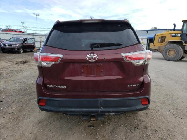 5TDBKRFH1FS145199 - 2015 TOYOTA HIGHLANDER LE RED photo 6