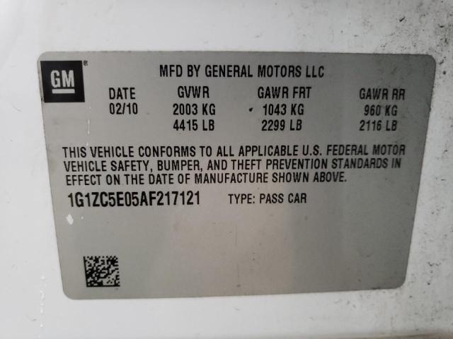 1G1ZC5E05AF217121 - 2010 CHEVROLET MALIBU 1LT WHITE photo 12