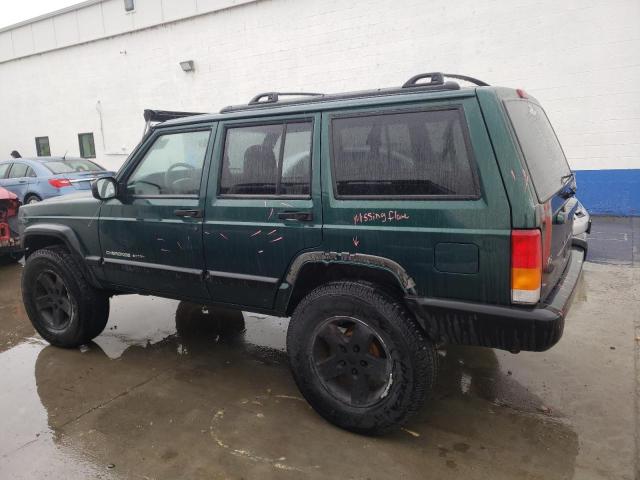 1J4FF48S7YL151055 - 2000 JEEP CHEROKEE SPORT GREEN photo 2