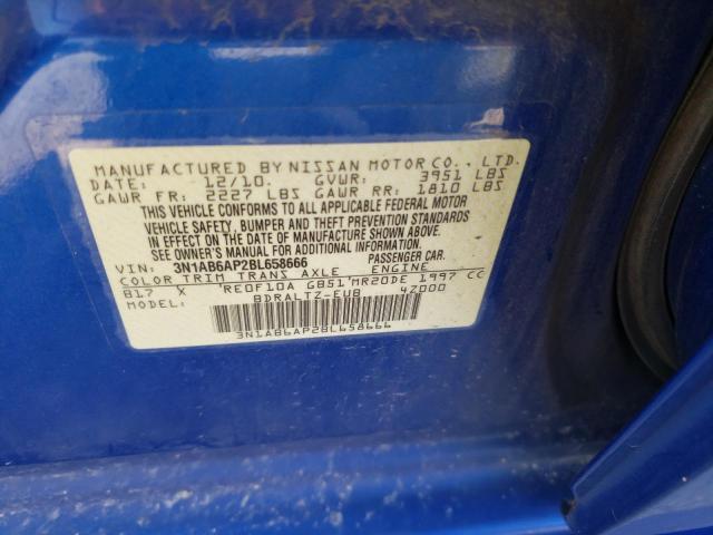 3N1AB6AP2BL658666 - 2011 NISSAN SENTRA 2.0 BLUE photo 12