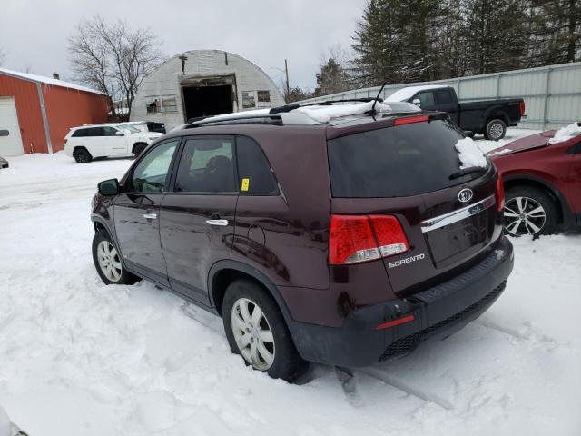 5XYKTCA66CG273866 - 2012 KIA SORENTO BASE MAROON photo 2