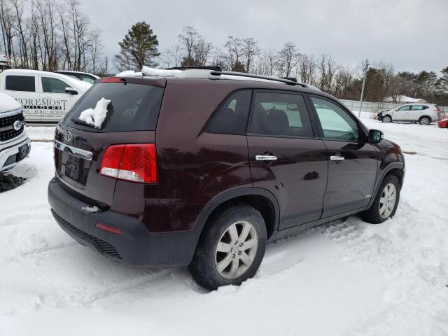 5XYKTCA66CG273866 - 2012 KIA SORENTO BASE MAROON photo 3