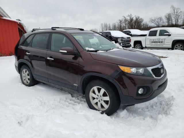 5XYKTCA66CG273866 - 2012 KIA SORENTO BASE MAROON photo 4