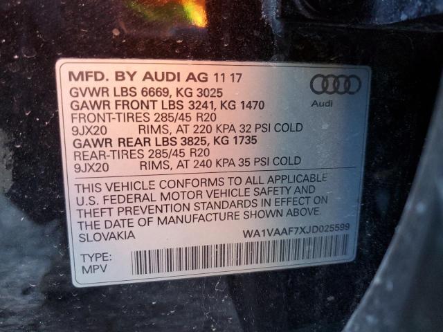 WA1VAAF7XJD025599 - 2018 AUDI Q7 PRESTIGE 黑色 照片 12