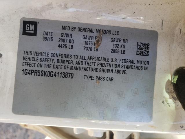 1G4PR5SK0G4113879 - 2016 BUICK VERANO CONVENIENCE WHITE photo 13