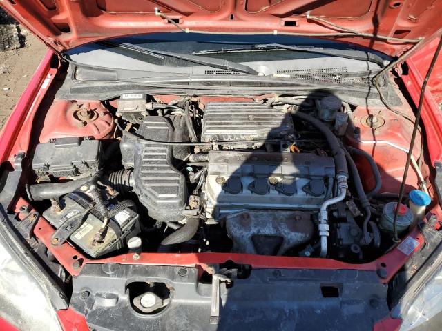 1HGEM21525L047974 - 2005 HONDA CIVIC LX RED photo 11