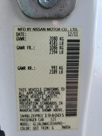 1N4BL2EP9CC194005 - 2012 NISSAN ALTIMA SR WHITE photo 13