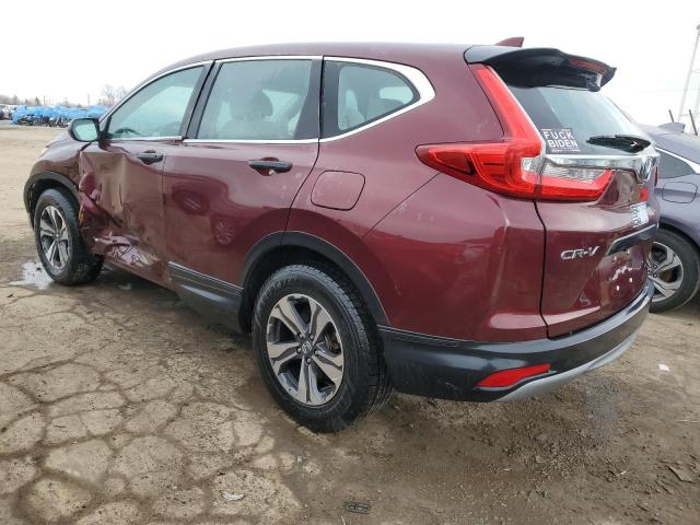 2HKRW6H37JH209490 - 2018 HONDA CR-V LX BURGUNDY photo 2