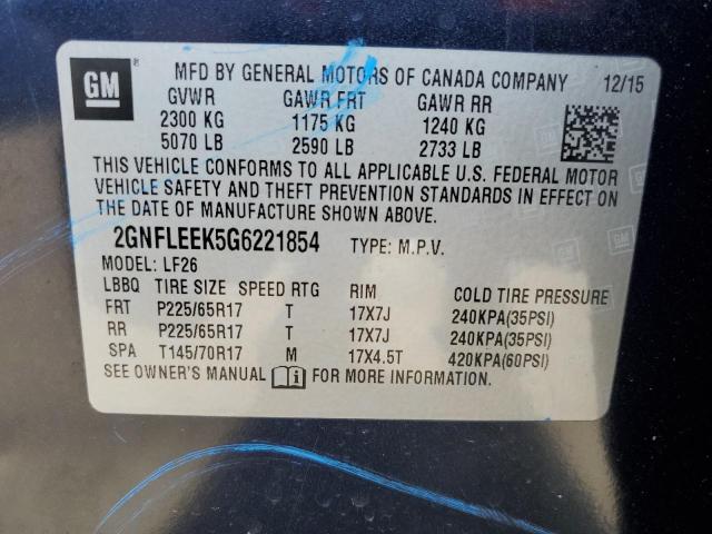 2GNFLEEK5G6221854 - 2016 CHEVROLET EQUINOX LS BLUE photo 13